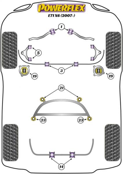 19- PU Verstärkungseinsatz Motorlager für BMW X6 E71 35i N54 N55 70 Shore