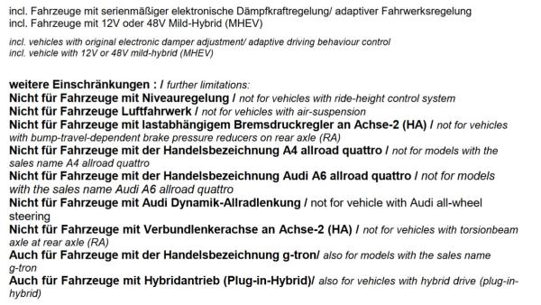 für Audi A6 4G C7 MAD Zusatzfedern Verstärkungsfedern Höherlegung Hinterachse HV-042085