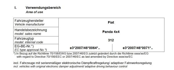 für Fiat Panda 4x4 312 MAD Höherlegungsfedern verstärkte Federn 30/10mm VA HA Set