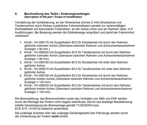 Für Knaus Wohnmobil mit AL-KO AMC Tandemachse breit 140mm MAD Zusatzfedern HA