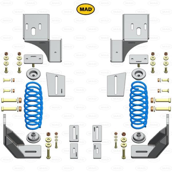 Für Ducato mit AL-KO AMC Achse 90mm MAD Höherlegungsfedern Zusatzfedern HA 250 290