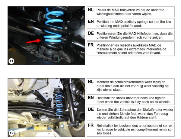 für Kuga III DFK Starrachse MAD Zusatzfedern Höherlegung HA Verstärkung der Serienfeder HV-063955