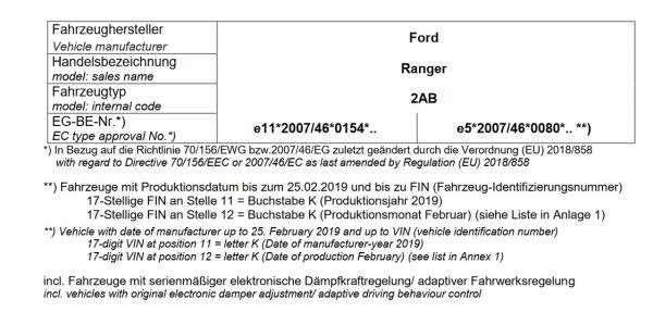 für Ford Ranger 2AB TKE MAD Zusatzfedern Höherlegungsfedern Verstärkungsfedern HA