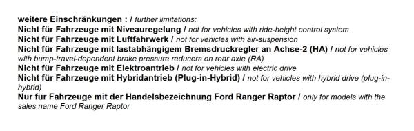 für Ford Ranger Raptor 2AB MAD verstärkte Höherlegungsfedern 30mm Verstärkung HA