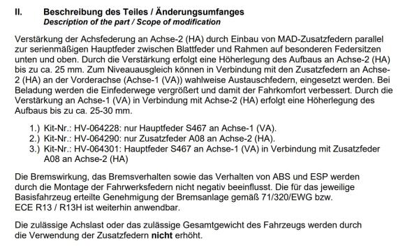 für Amarok 1T MAD verstärkte Höherlegungsfedern ca. 20-25mm Höherlegung Vorderachse