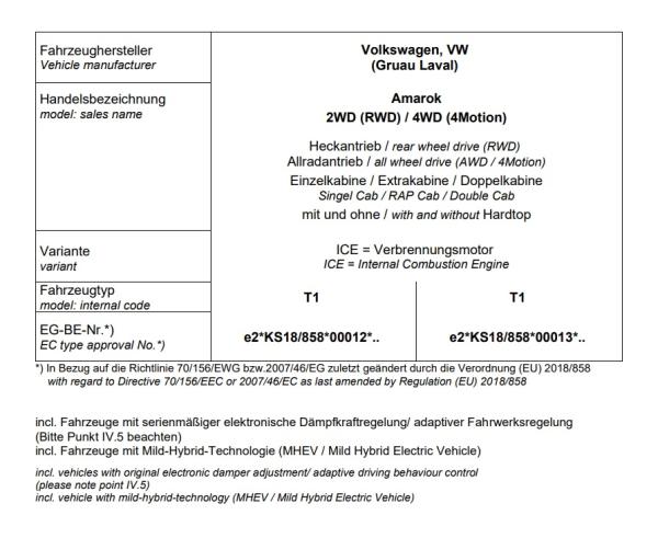 für Amarok 1T MAD verstärkte Höherlegungsfedern ca. 20-25mm Höherlegung Vorderachse