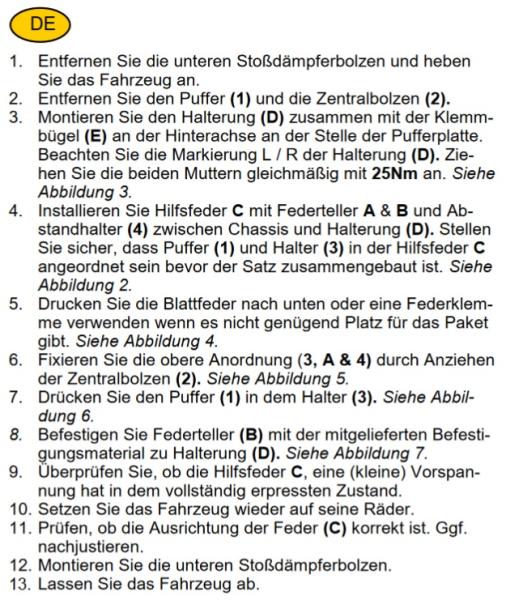 MAD Zusatzfedern für Transit VII RWD 4x4 Allrad V363 310 330 350 Höherlegung HA HV-068210