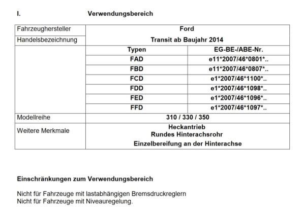 MAD Zusatzfedern für Transit VII RWD 4x4 Allrad V363 310 330 350 Höherlegung HA HV-068210