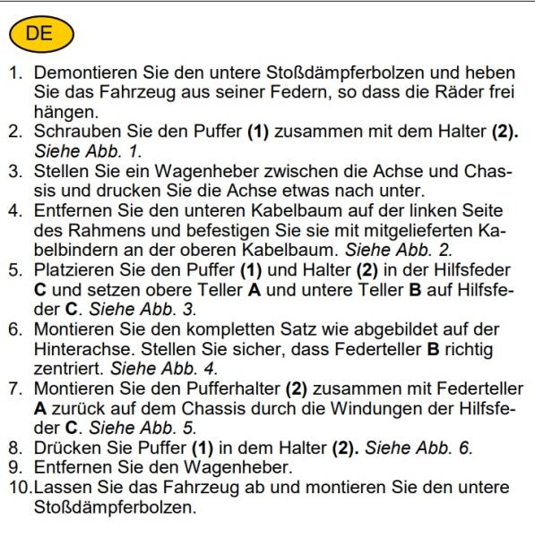 für Ford Transit VII FWD V363 290 310 MAD Zusatzfedern HA Frontantrieb HV-068260