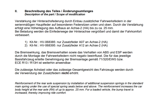 MAD Zusatzfedern für T7 Transporter Caravelle Verstärkung der Serienfeder HA HV-068385