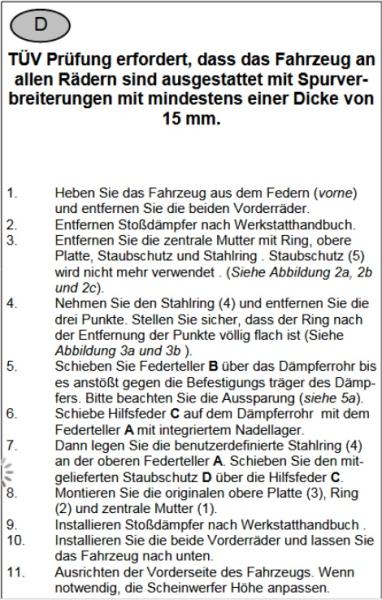 für Sprinter W 906 RWD MAD Zusatzfedern Zusatzluftfedern Höherlegung VA HA Set