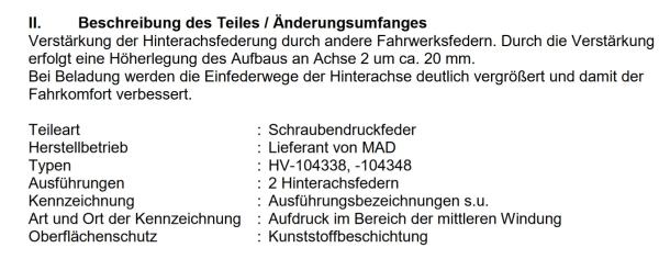 für Outlander III MAD Höherlegungsfedern verstärkt 20mm HA Verstärkungsfedern HV-104338
