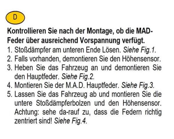 für Opel Crossland X P7 MAD verstärkte Höherlegungsfedern 20mm HA HV-133308