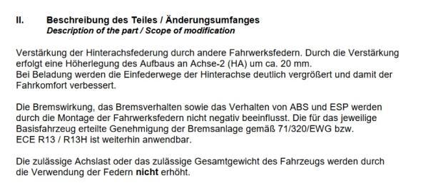 für Berlingo Multispace B9 MAD verstärkte Höherlegungsfedern 20mm HA HV-133328