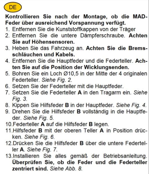 für Citroen C5 Aircross MAD Zusatzfedern Höherlegungsfedern 20mm Verstärkung HA