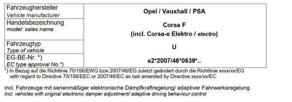 für Opel Corsa F MAD Zusatzfedern Höherlegungsfedern 15mm Verstärkung HA HV-133465