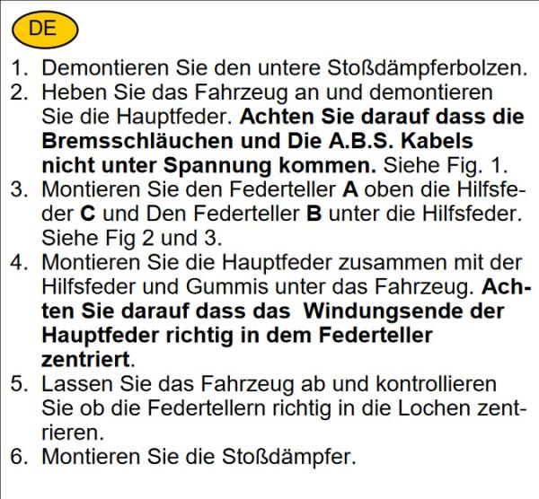 für Peugeot Expert VF3 X G9 MAD Zusatzfedern Verstärkungsfedern HA HV-138525 S