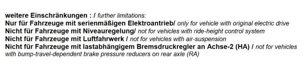 für Hyundai Kona OS Elektro MAD verstärkte Höherlegungsfedern HA ca. 15mm 493198