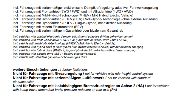 für Passat B9 MAD Höherlegungsfedern Zusatzfedern Verstärkungsfedern Hinterachse HV-199525