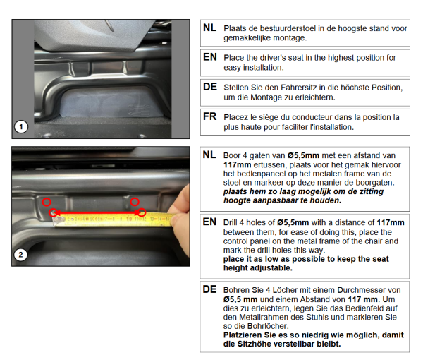 MAD Luftfeder Komfort Bedienteil am Sitz Kompressor mit Halter für Interstar XDD FWD HA
