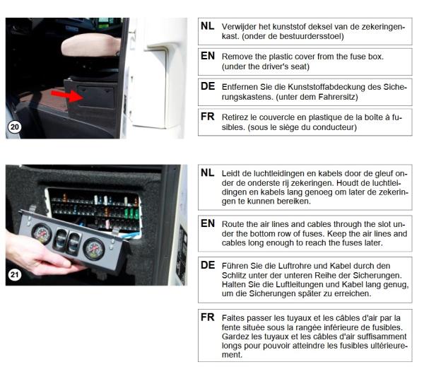 Sprinter 907 MAD Zusatzluftfeder Kompressor Bedienteil am Sitz HA NR-197534-CS1