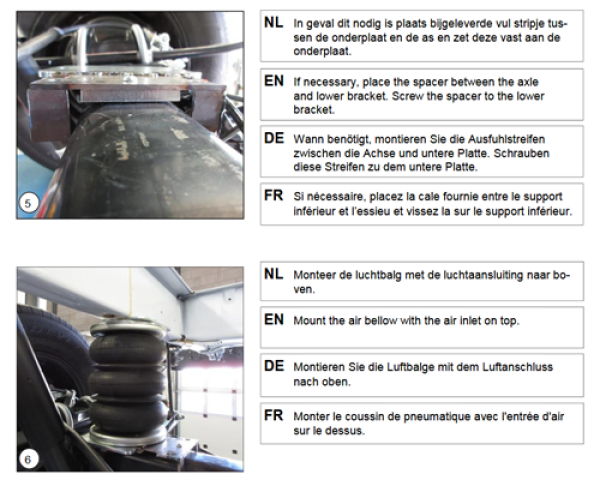 für Ford Transit V VI Pritsche MAD Zusatzluftfeder Basis HA Frontantrieb NR-067104-B