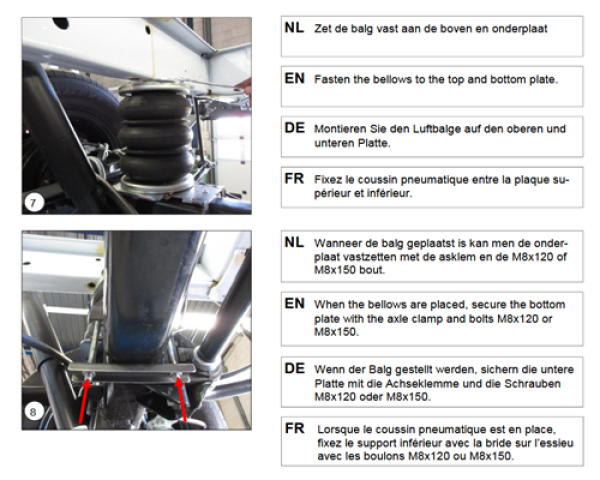 für Ford Transit V VI Pritsche MAD Zusatzluftfeder Basis HA Frontantrieb NR-067104-B