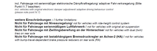 MAD Höherlegungsfedern Luftedern Basis für Transit VII V363 Allrad 4x4 310 330 350