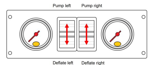 MAD Zusatzluftfeder Bedienteil am Sitz für Frankia F-Line AL-KO Tiefrahmen 90mm