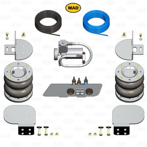 Wohnmobil auf NV400 MAD Zusatzluftfeder 8 Zoll + Kompressor Luftfederung Set HA