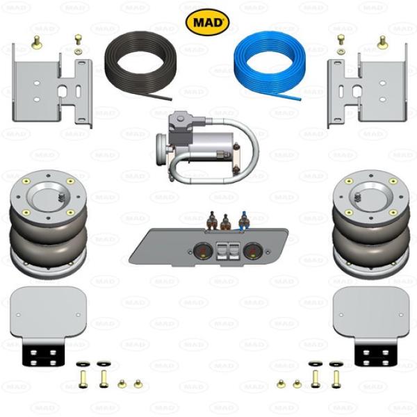 für Movano B Zwillingsbereifung MAD Zusatzluftfeder 8 Zoll + Kompressor Set HA