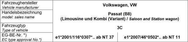 für VW Passat B8 3G ohne Tieferlegung MAD Zusatzluftfeder Polybalg NR-197166