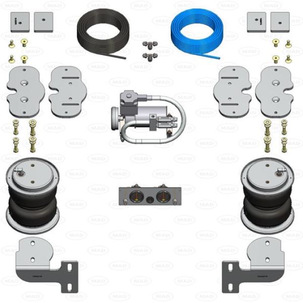 für VW e-Crafter MAD Zusatzluftfeder 6 Zoll + Kompressor HA NR-197214-CS
