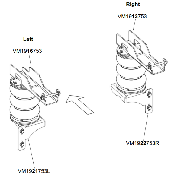 für Sprinter 907 Allrad 4x4 MAD Zusatzluftfeder Luftfederung Basis NR-197564-B