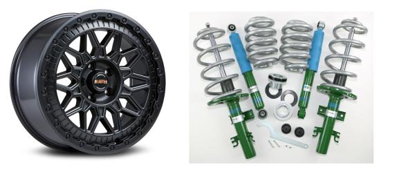 für T5 T6 T6.1 Bilstein Eibach Gewinde Höherlegungsfahrwerk Fondmetal Bluster 17 Zoll Felgen
