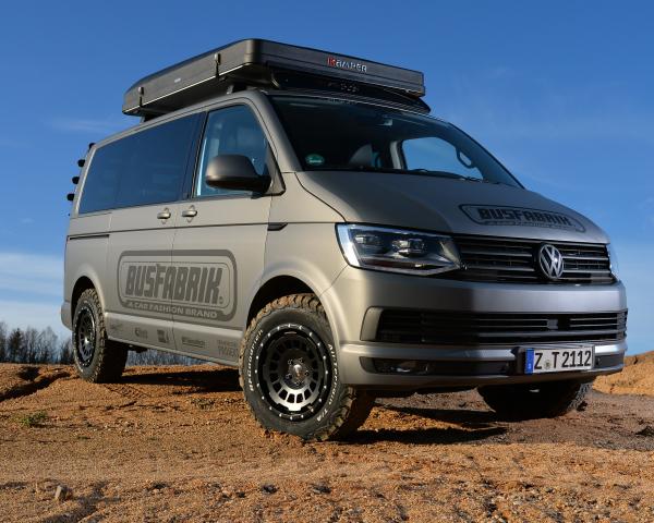 Offroad Paket für VW T5 T6 T6.1 17 Zoll Twin-Monotube AT1 Allterrain Felgen mit Anfahrschutzring + Eibach Koni Höherlegungsfahrwerk 35mm
