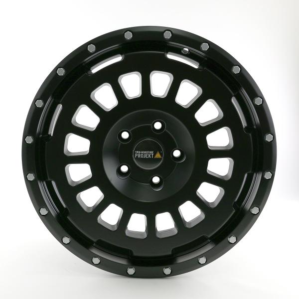 Twin Monotube AT1 Felgen Satz für Transit Nugget V710 mit Anfahrschutzring 8,5x18 18 Zoll schwarz