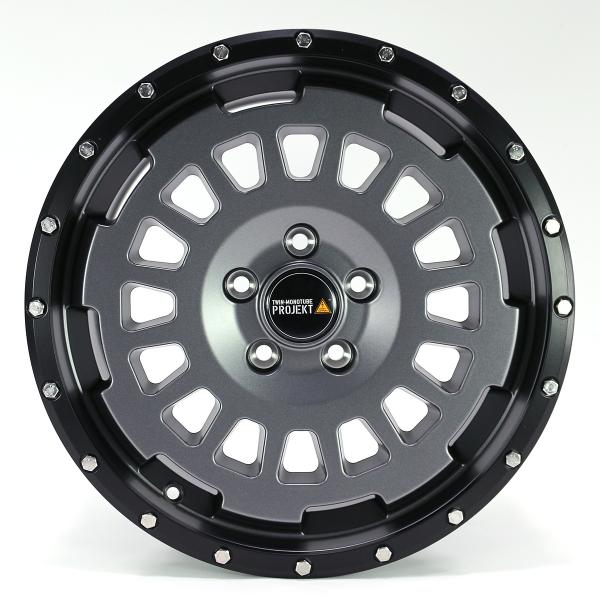 Twin Monotube AT1 Felgen Satz in stone für T5 T6 T61 18 Zoll 8,5x18 mit Anfahrschutzring schwarz