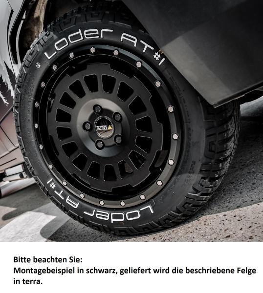 Loder 255/55 R18 Twin Monotube AT1 Felge in terra für Jumper 5x130 Komplettrad