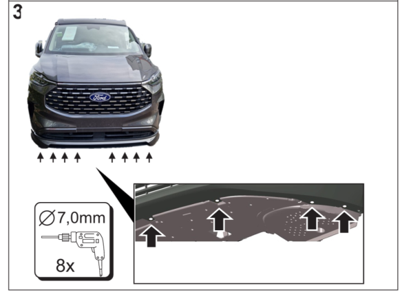 Irmscher Bodykit S Frontspoilerlippe Dachspoiler für Transit und Tourneo Custom
