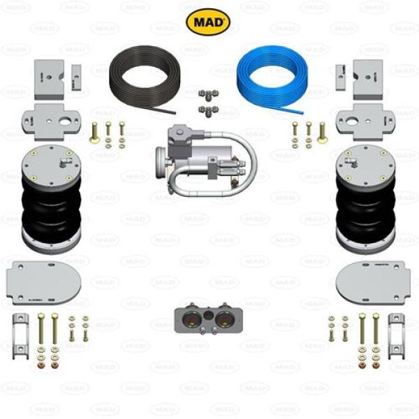 Für Amarok MAD Zusatzluftfeder Luftfeder 6 Zoll + Kompressor Luftfederung HA NR-197194-C