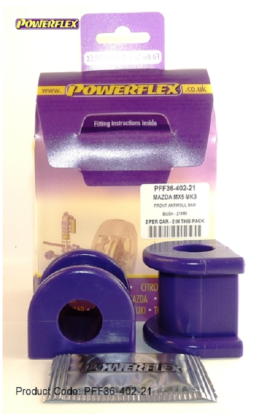 Powerflex PU Buchsen Mazda MX5 III Stabilisator Stabilager 21mm VA