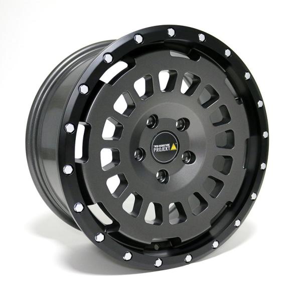 Allterrain Felge 8,5x18 MAN TGE SY SZ stone mit Anfahrschutzring Offroad 18 Zoll AT1 HD Twin-Monotube Projekt