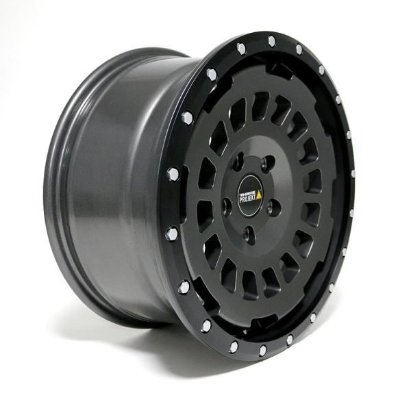 4x Allterrain Felge 8,5x18 MAN TGE SY SZ stone mit Anfahrschutzring Offroad 18 Zoll AT1 HD Twin-Monotube Projekt